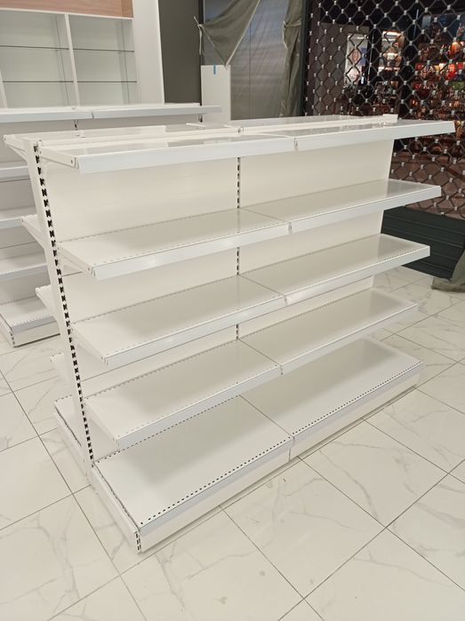 Островен /двустранен/ стелаж за магазини, аптеки