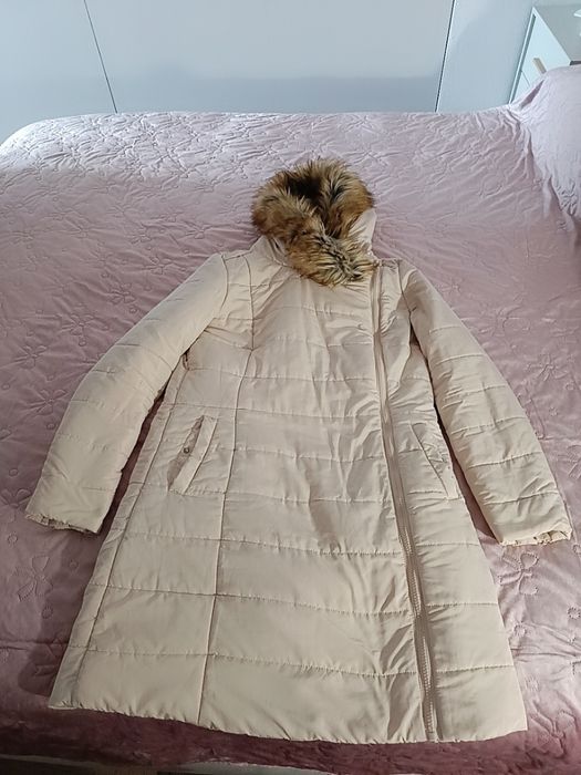 Hanorac crem cu blăniță