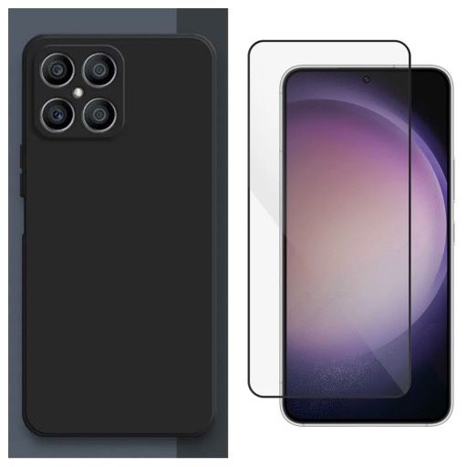 Honor X7/X7A/X8/X8A/X7B/X6B/X8C/X7D Husa Prem Silicon + Folie Sticla 9D
