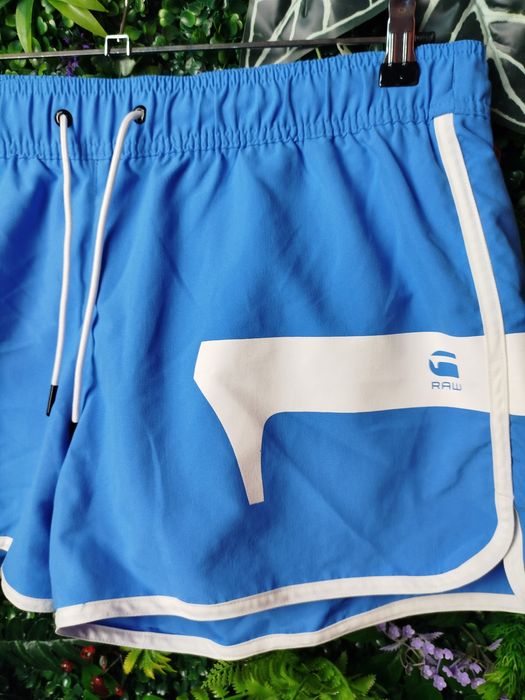 Оригинални мъжки бански G-Star Raw Dend XL сини шорти нови