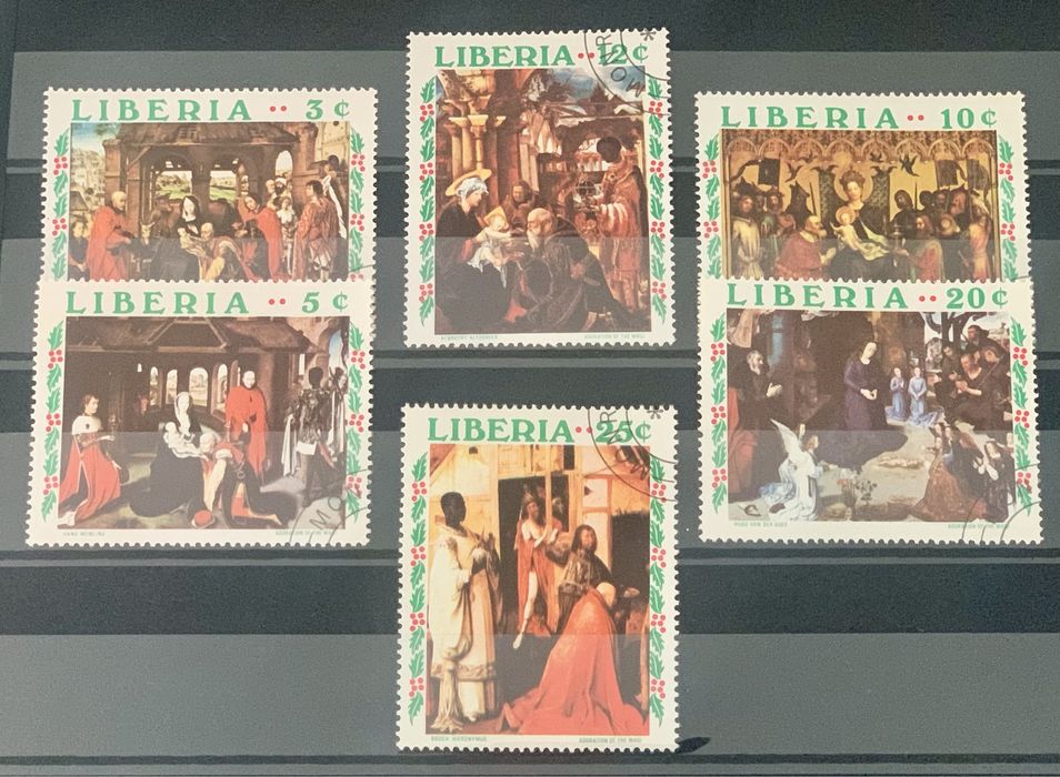 2614. Либерия 1970 = “ Изкуство. Коледа. Готически Картини . ”