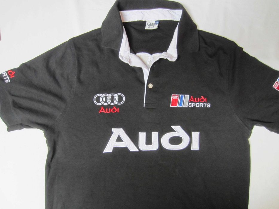 Tricou polo Audi Sports, masura L ( pe eticheta scrie XXL),  3 nasturi, bumbac, stare f.buna