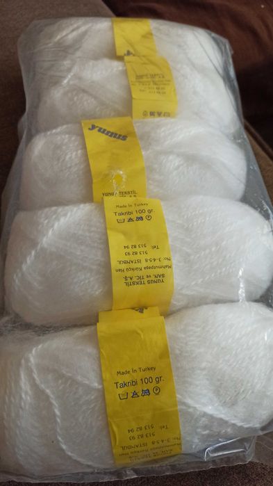 Нова прежда мохер бял