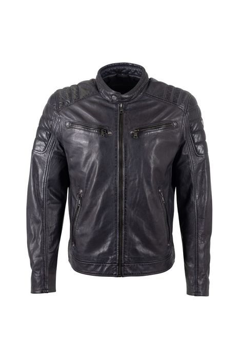 Geaca de Piele Barbati Mauritius Bleumarin Inchis MMDerry