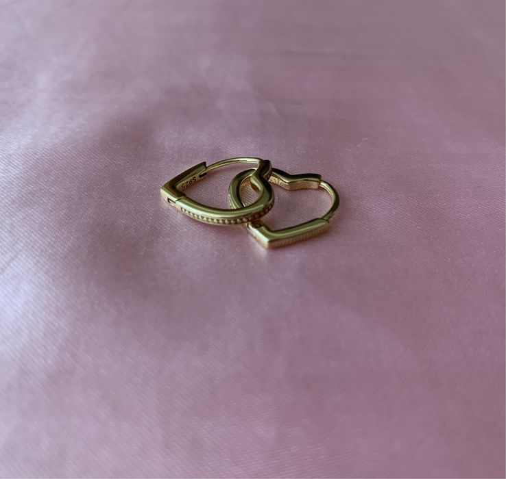 Сребърни обеци с печат S925, позлатени,златно покритие