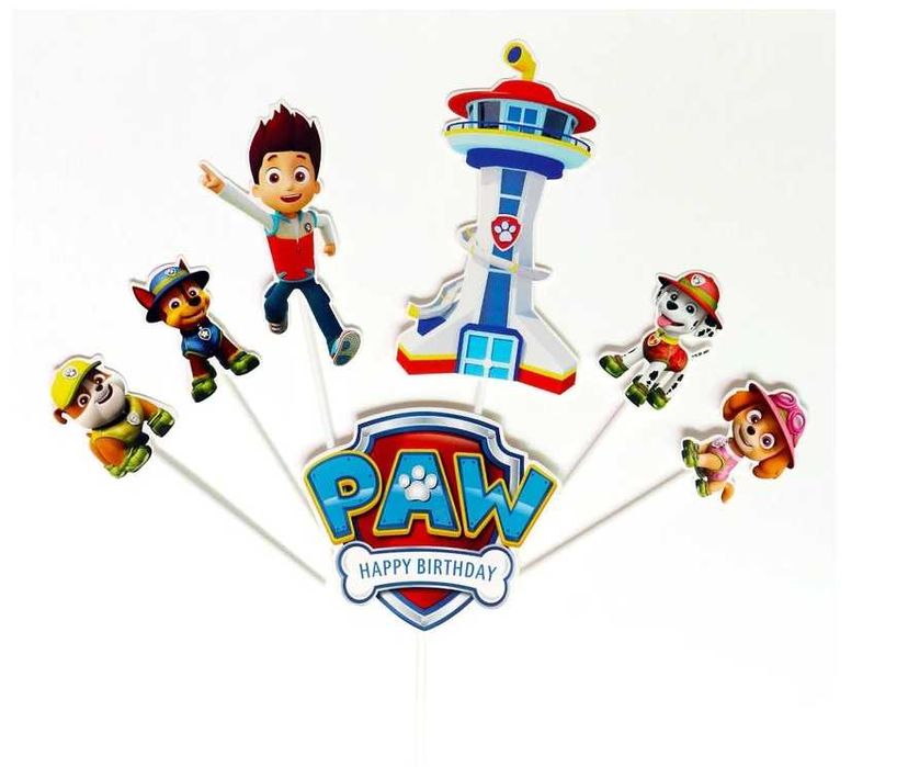 Топери украса Paw Patrol, Пес Патрул,Детски рожден ден,топери за торта