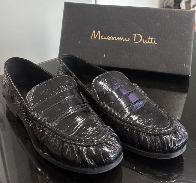 Оригинални дамски мокасини/лоуфъри на Massimo Dutti от естествена кожа