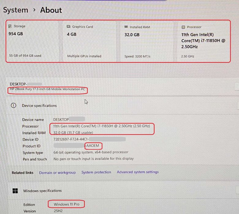 NVidia Quadro T1200 4GB/Intel Core i7-11850H/16GB RAM DDR5/512GB SSD NVMe/17.3 Full HD IPS