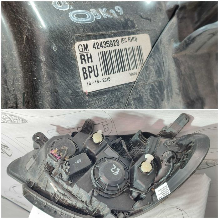 Far dreaptă UK Opel Mokka 2016 1.6 Diesel 100kW Halogen Cod OEM: 42435928 (4G2)