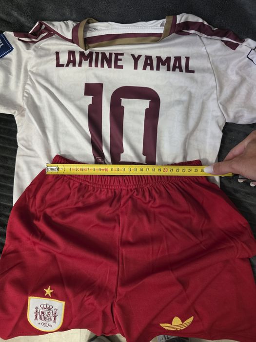 Echipament Adidas fotbal pentru copii, tricou, pantaloni Lamine Yamal