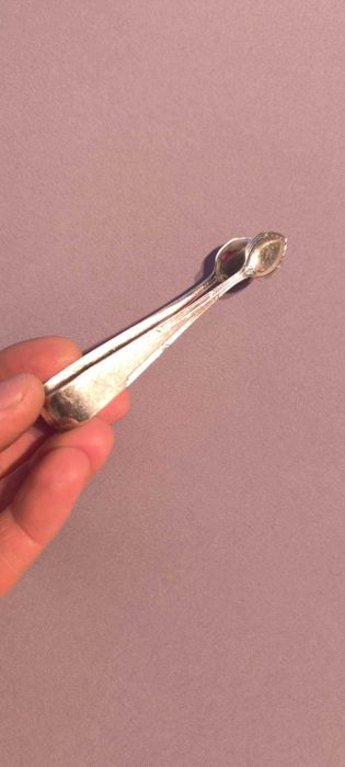 Стара Щипка за Захар или Лед посребрена.