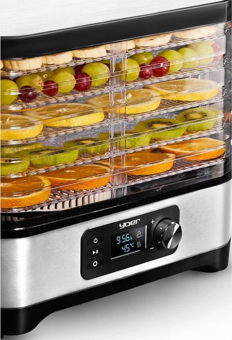 Дехидратор(Сушилня)за храна Yoer 450w,5 цедки,сребристо-черен