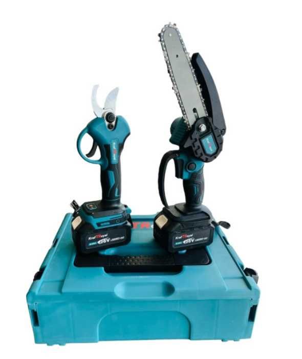 Комплект 2в1 Акумулаторна ножица и резачка с 15 см шина KraftRoyal