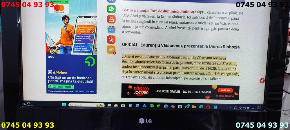 televizor TV LG 32LG3000 perfect functional fara picior si telecomanda