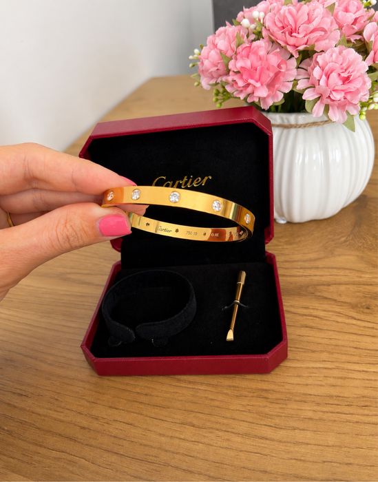 Луксозна мъжка гривна Love brаcelet Gold с 18k златно покритие Cartier inspired
