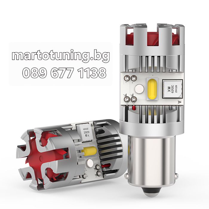 DRL Led audi 30W Лед Крушки Дневни Светлини  Canbus P21W BAU15s 7440