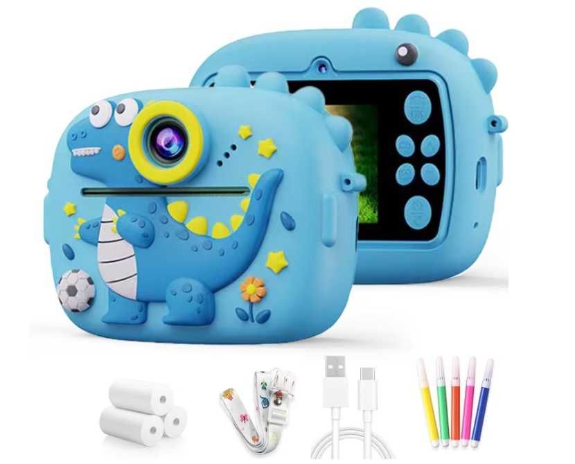 Детска камера фотоапарат с дисплей моментни снимки термопринтер 9 вида