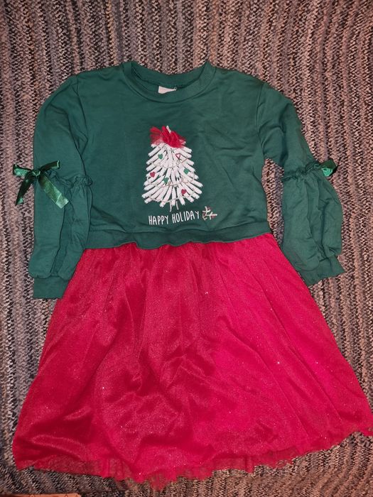 Коледна рокля и палто 110-116