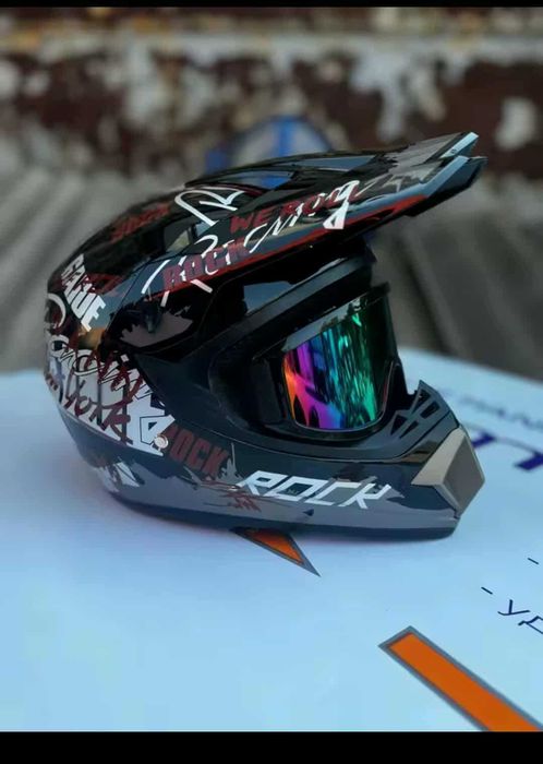Casca Cross pentru Motociclete, Dirt Bike  +ochelari