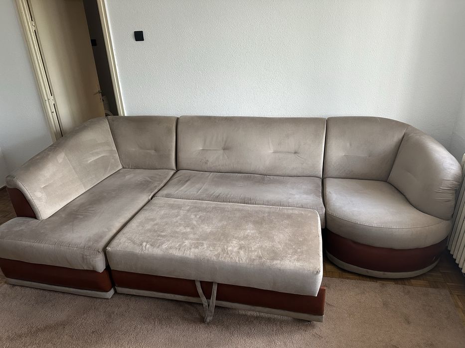 Canapea colțar extensibila + fotoliu