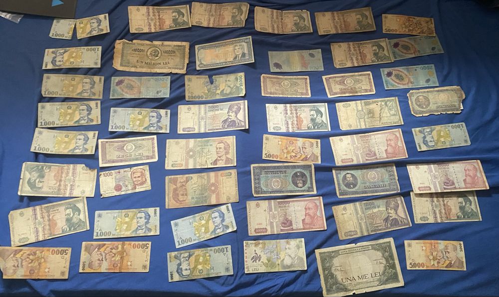 Colecție bancnote vechi România + bancnote străine – peste 40 de piese