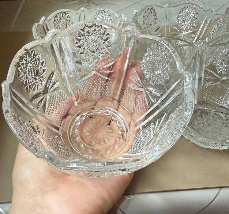 Вазы салатницы/конфетницы полухрустальные