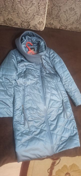 Стёганая утеплённая куртка-пальто