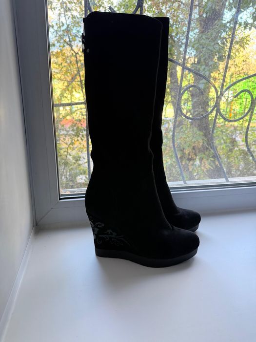 Сапоги женские замша