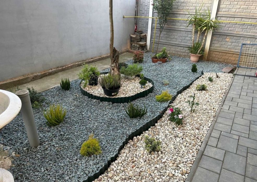 Piatra decorativa de râu, Calcar alb-crem sau Granit gri sau rosu