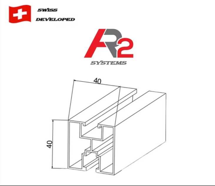 Sina profil aluminiu 40x40 fotovoltaice AR2 SYSTEMS