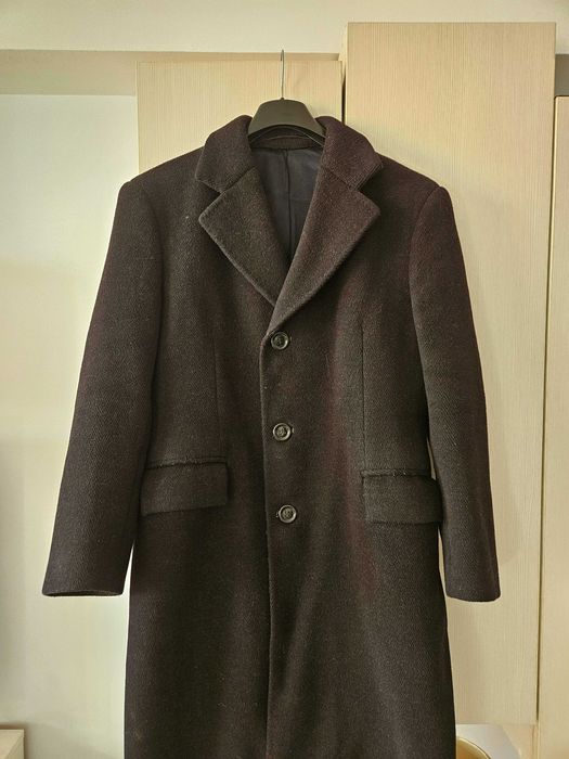 Palton negru barbatesc, de lana
