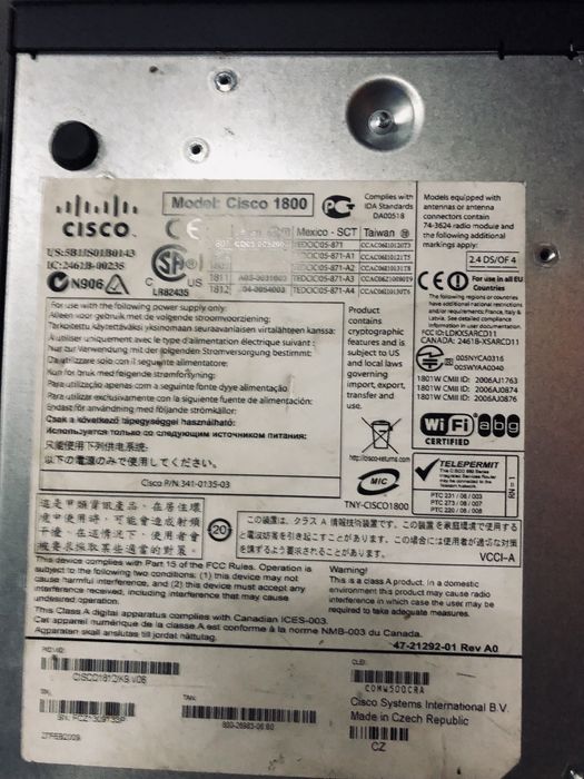 Cisco router/Сиско Рутер 1812