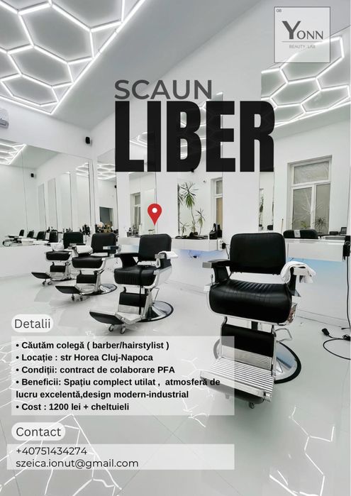 Cautam colega Inchiriez post coafor/hairstyling/barber