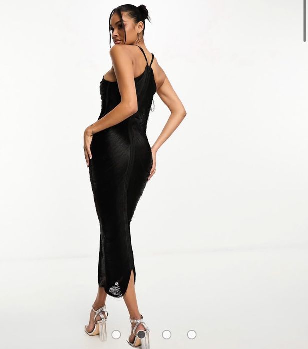Rochie midi cu franjuri Rare London / Asos