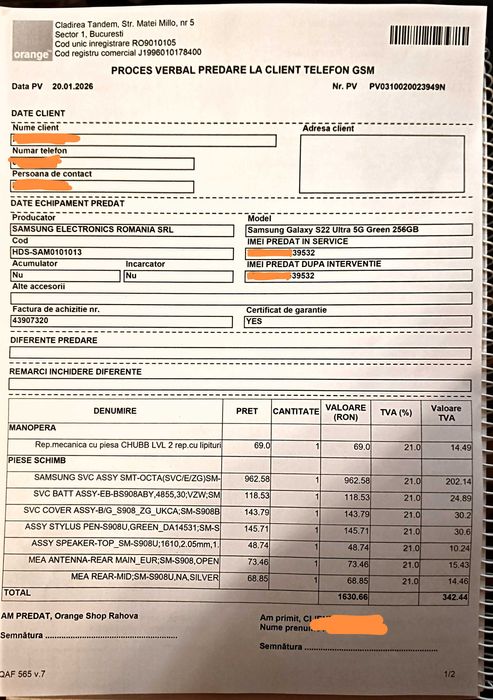 Samsung Galaxy S22 Ultra 5G 256 GB Dual Sim-stare excelenta