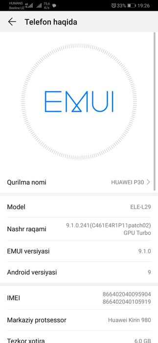 Huawei P30 8/128