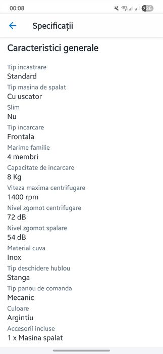 Masina de spălat cu uscător Samsung