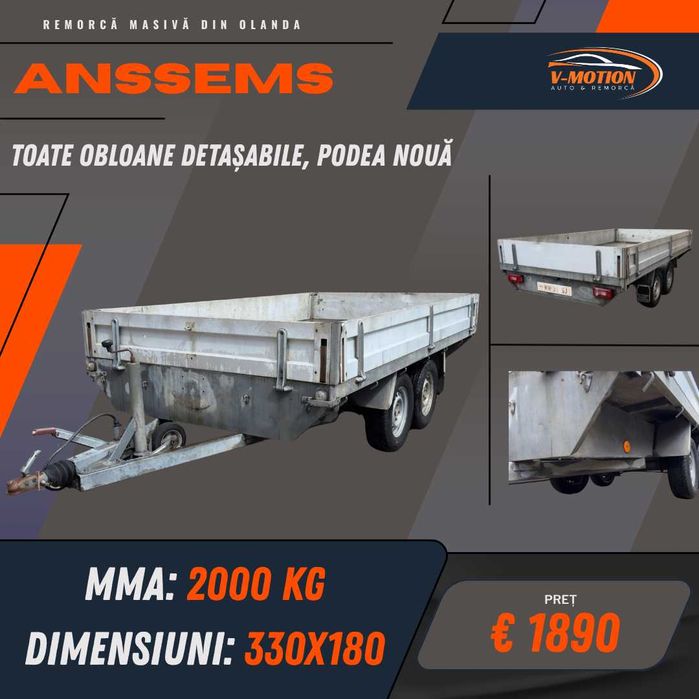 Remorci din Olanda de la 750 kg pana la 3500 kg - Citeste descrierea!