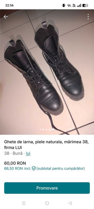 Ghete iarna dama mărime 38 piele naturala firma LUI