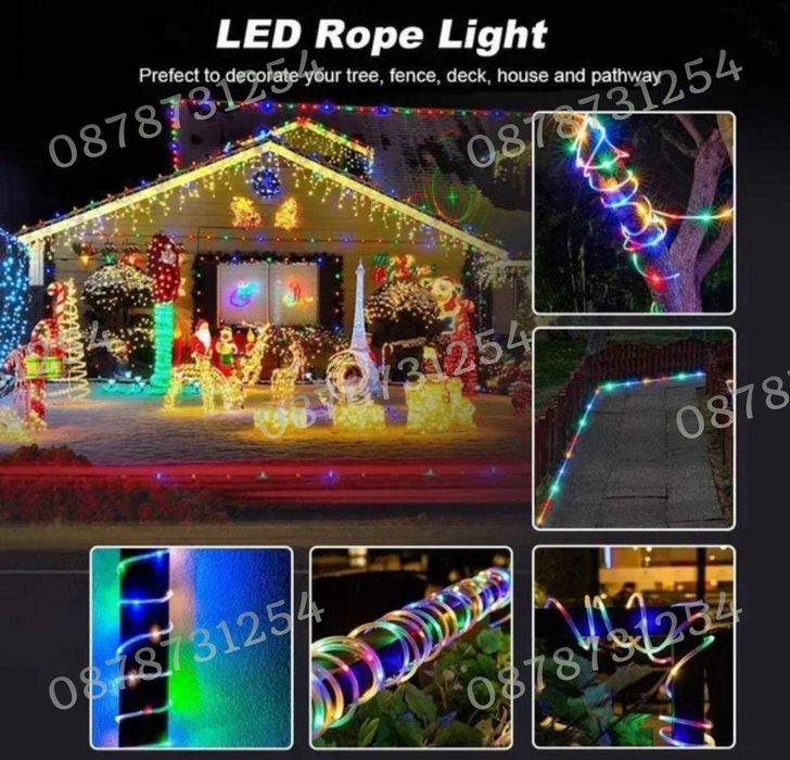 Многоцветен Лед Маркуч за Коледна Украса Водоустойчив  RGB