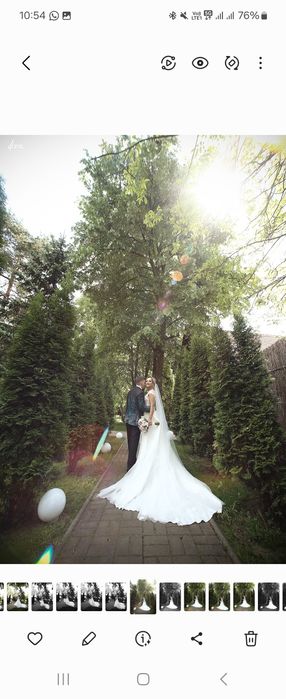 Rochie mireasa 2 în 1 cu trena detasabila