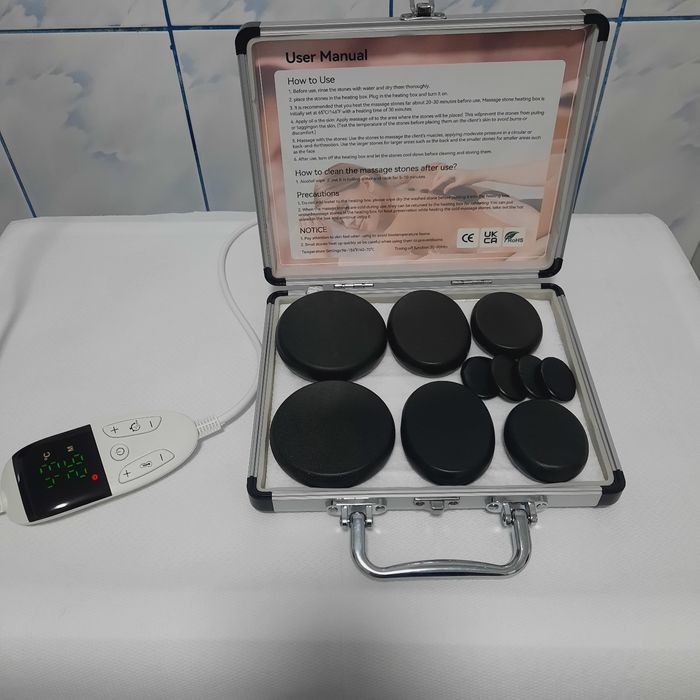 Set  complet pentru masaj cu pietre calde cu incalzitor (în stare foarte buna)