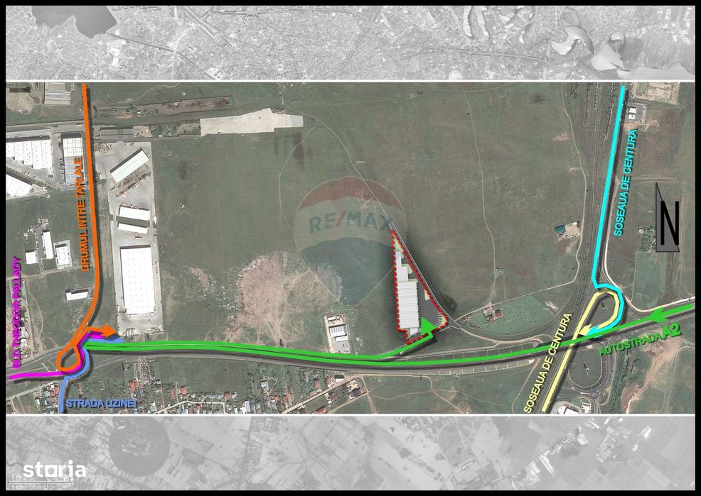 Teren 2Ha Drumul Intre Tarlale - A2, pretabil hale + birou (Glina)