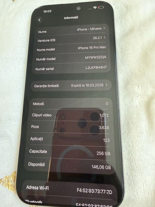 Iphone 16 pro max,256 GB