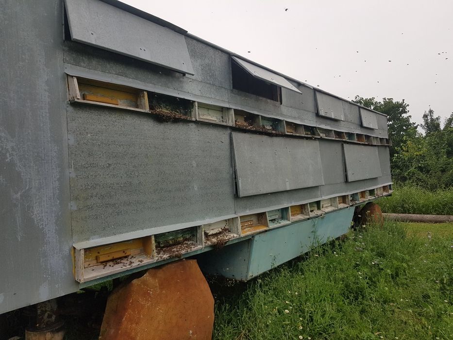 Фургон за подвижно пчеларство,кошери,пчелни семейства,инвентар.