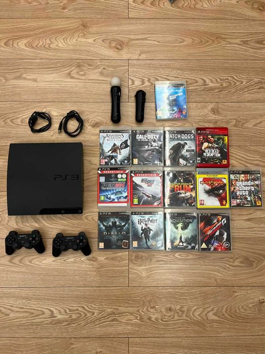 PlayStation 3  / 2 Manete / 13 Jocuri / 2 controllere Move + starter disc