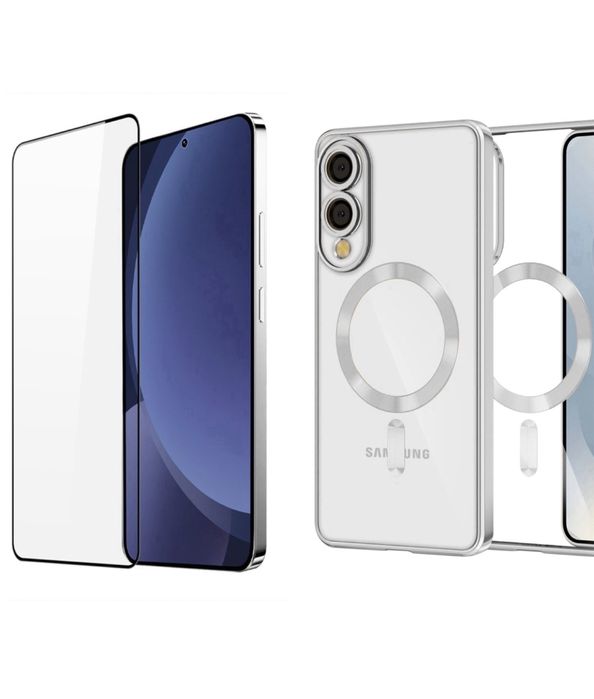 Husa Luxury Magsafe si Folie Sticla - Samsung S24 FE S25 FE S25 EDGE