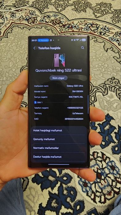 Samsung S22 ultra  Srochna sotiladi