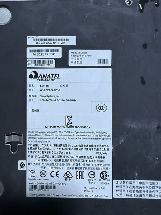 Cisco Catalyst WS-C2960CX-8PC-L | 8 Porturi PoE+ (124W)