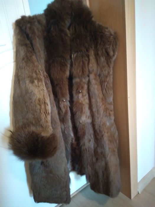 Нова цена-250 лв.!Палто естествена кожа с косъм